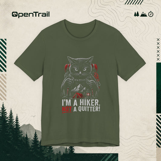 Funny Hiking Cat Shirt, I’m A Hiker Not A Quitter T-Shirt