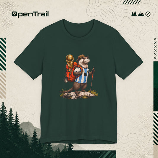 Cute Soccer Otter Hiking Shirt, Vintage Camping Animal Graphic Tee