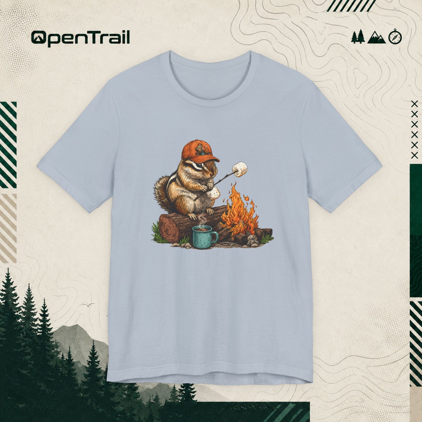 Orange Hat Squirrel Shirt, Funny Camping T-Shirt