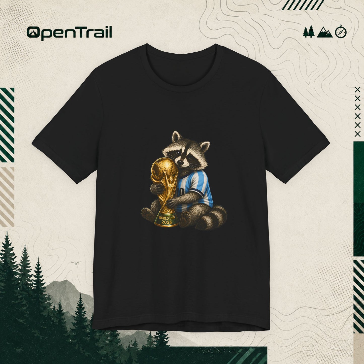 Raccoon World Cup Champion Shirt, Funny Soccer Fan T-Shirt