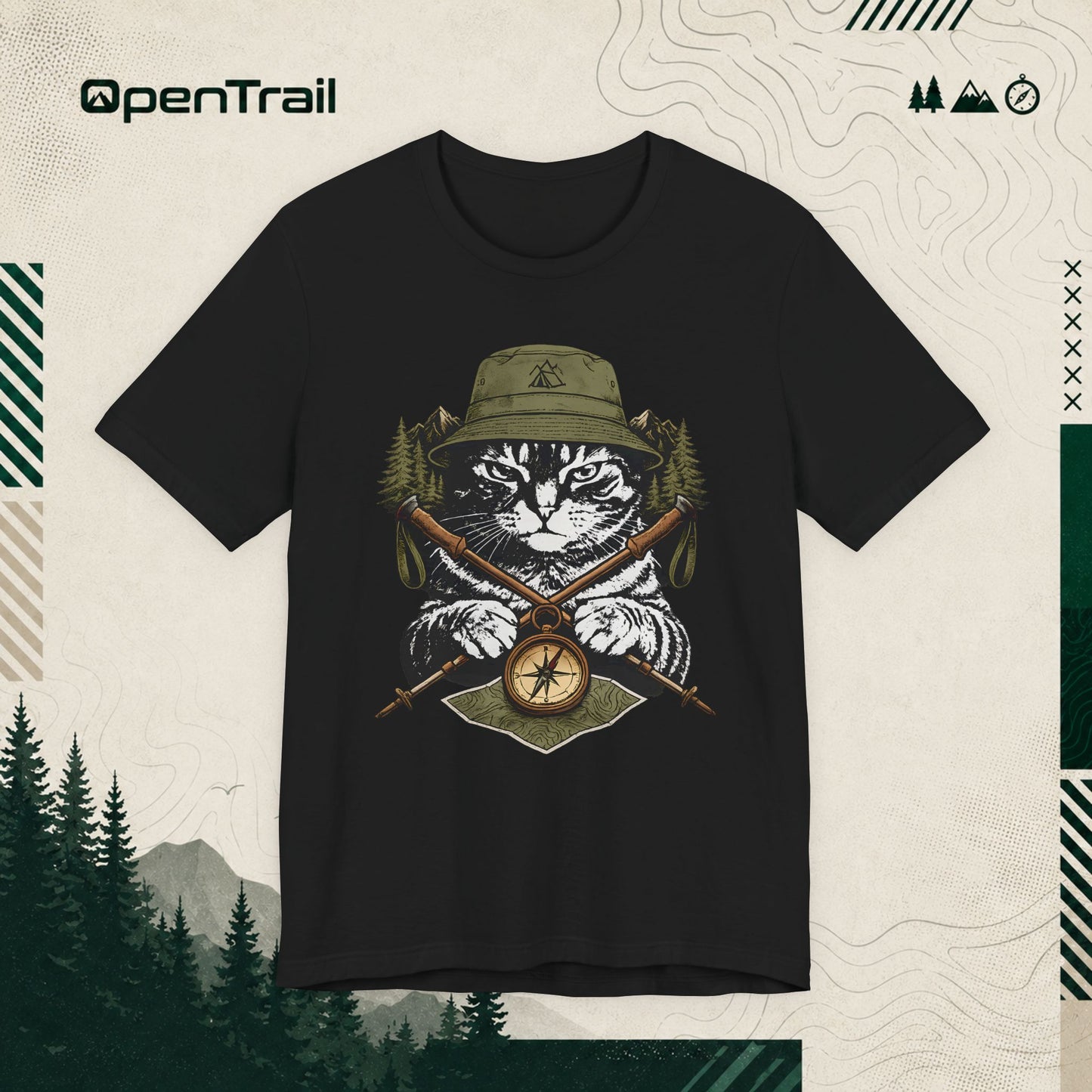 Hiking Cat Shirt, Outdoor Adventure T-shirt