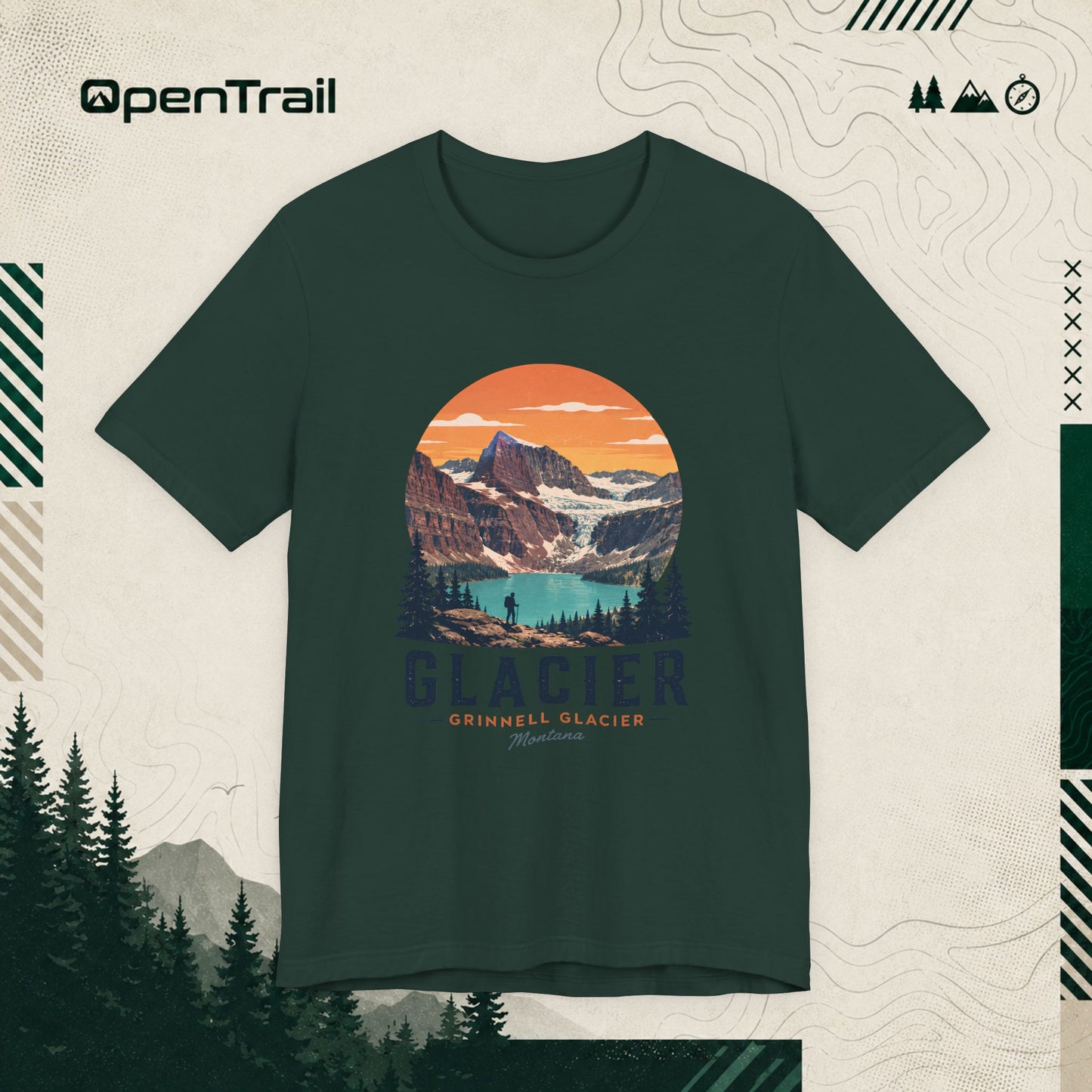 Glacier Shirt, Grinnell Glacier Montana Tee, Vintage National Park T-Shirt