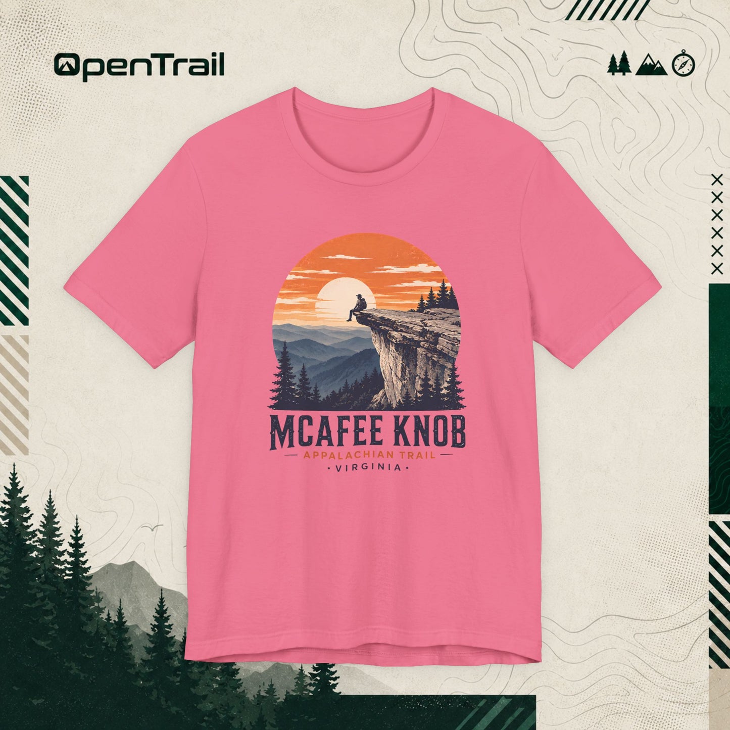 McAfee Knob Shirt, Appalachian Trail Tee, Virginia Hiking T-Shirt