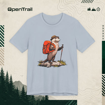 Otter With Backpack Shirt, Vintage Camping Hiking T-Shirt