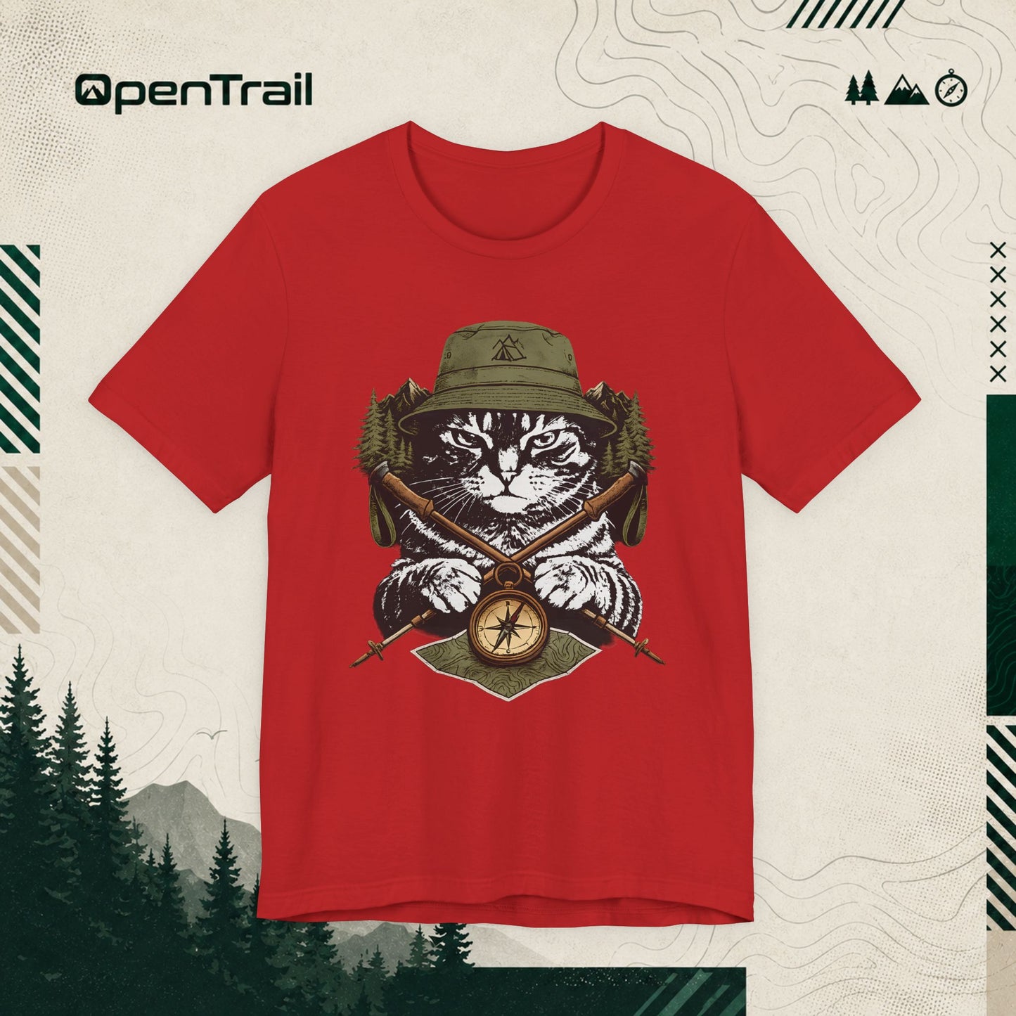 Hiking Cat Shirt, Outdoor Adventure T-shirt