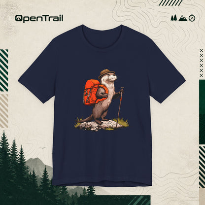Otter With Backpack Shirt, Vintage Camping Hiking T-Shirt