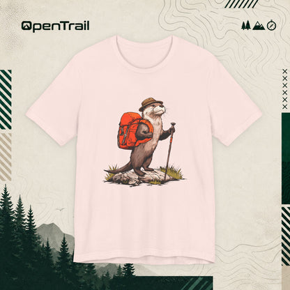Otter With Backpack Shirt, Vintage Camping Hiking T-Shirt