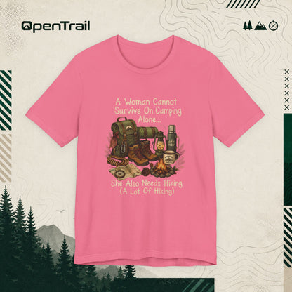 She Also Needs Hiking Shirt, Funny Women Hiking T-Shirt, Camping Outdoor Adventure Tee