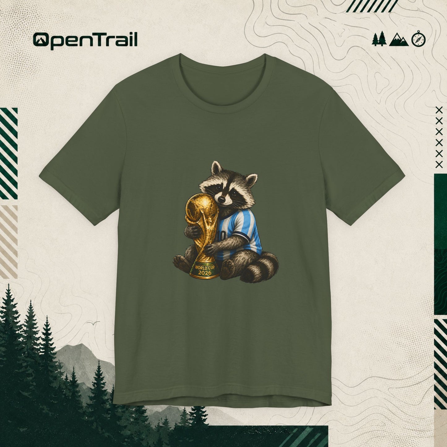 Raccoon World Cup Champion Shirt, Funny Soccer Fan T-Shirt