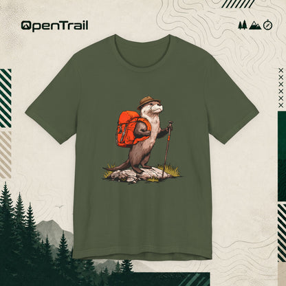 Otter With Backpack Shirt, Vintage Camping Hiking T-Shirt