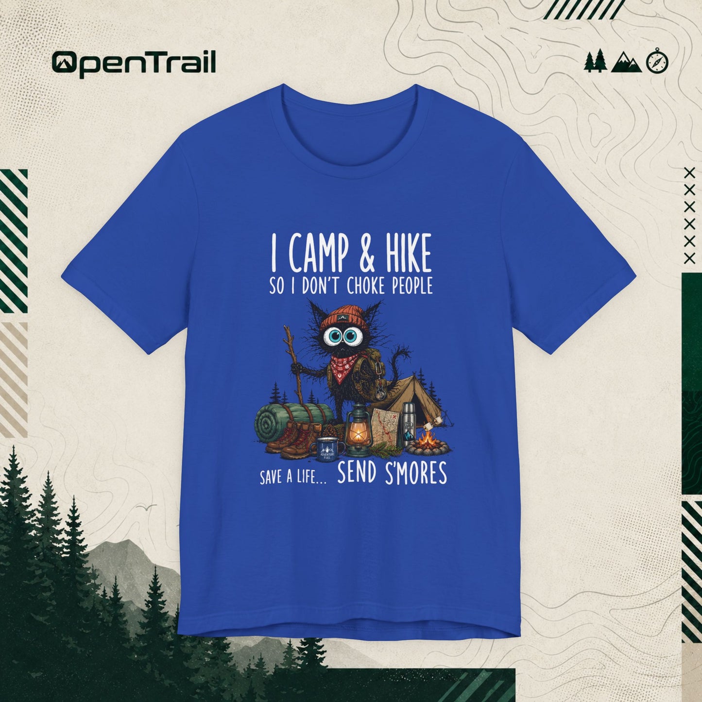 Funny Camping Owl Shirt, I Camp And Hike So I Don’t Choke People T-Shirt