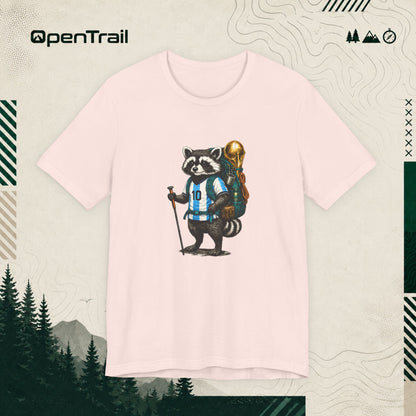 Raccoon Hiking Champion Shirt, Adventure Soccer Fan T-Shirt