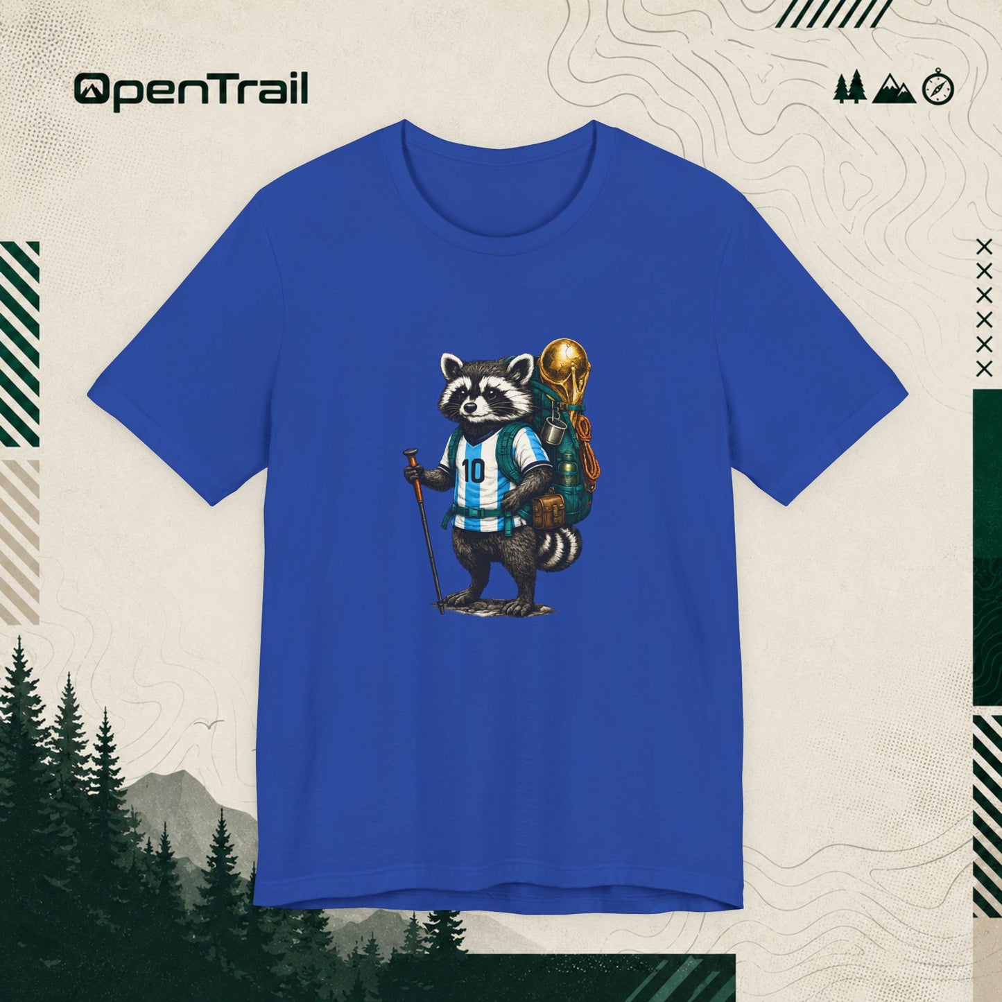 Raccoon Hiking Champion Shirt, Adventure Soccer Fan T-Shirt
