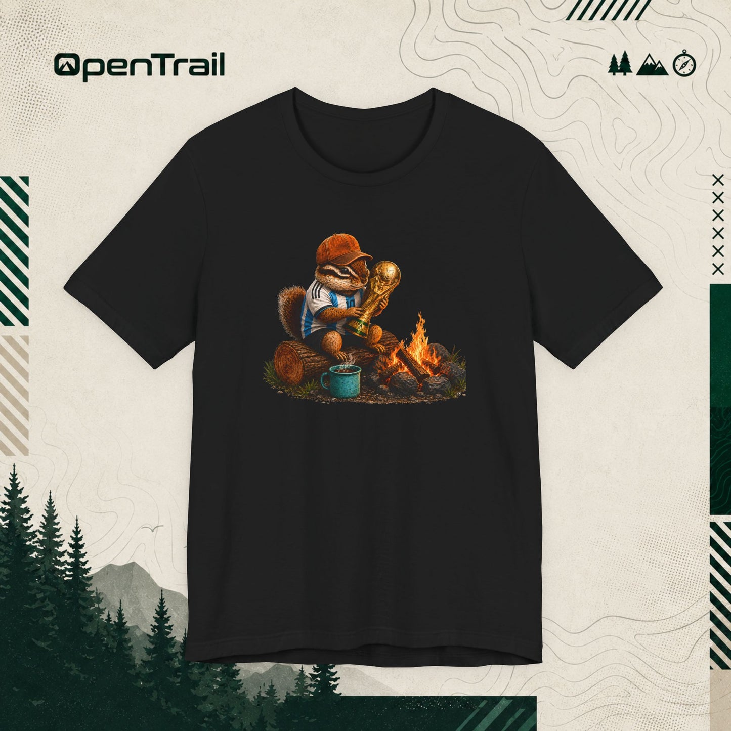 Campfire Squirrel Soccer Champion Shirt, Funny Camping T-Shirt
