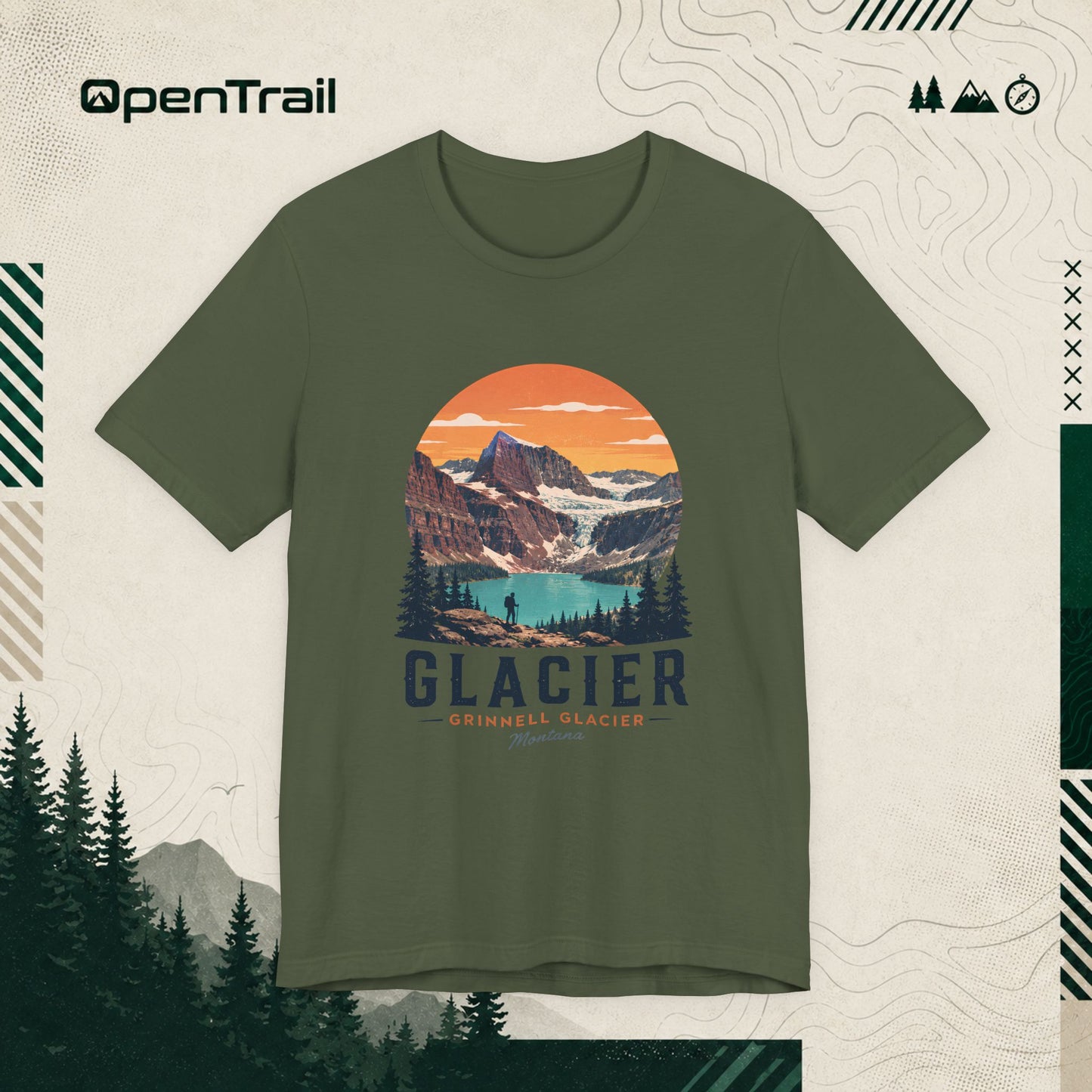 Glacier Shirt, Grinnell Glacier Montana Tee, Vintage National Park T-Shirt