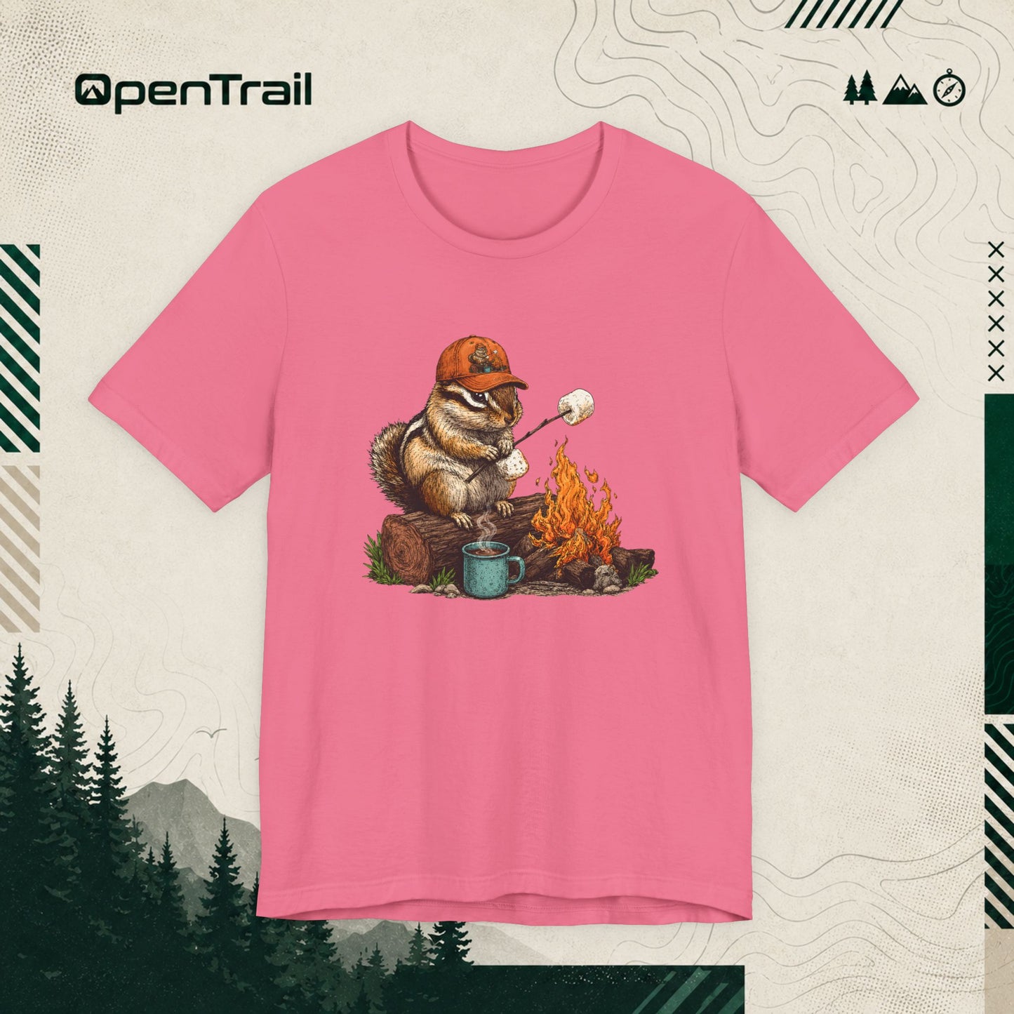 Orange Hat Squirrel Shirt, Funny Camping T-Shirt