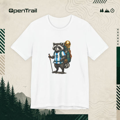 Raccoon Hiking Champion Shirt, Adventure Soccer Fan T-Shirt