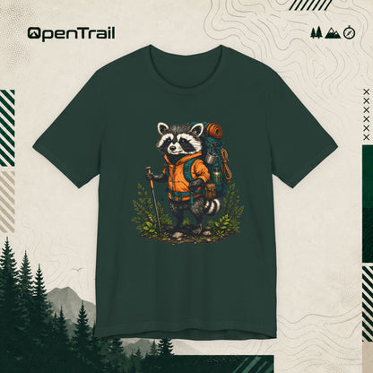 Happy Raccoon Hiking Adventure T-Shirt