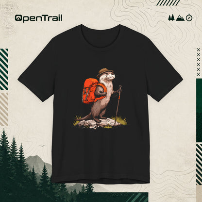 Otter With Backpack Shirt, Vintage Camping Hiking T-Shirt