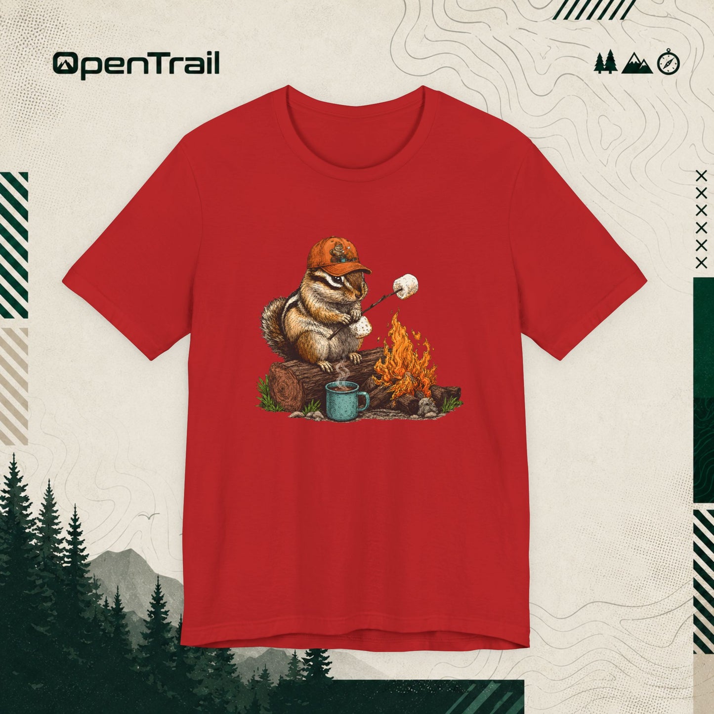 Orange Hat Squirrel Shirt, Funny Camping T-Shirt
