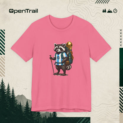 Raccoon Hiking Champion Shirt, Adventure Soccer Fan T-Shirt