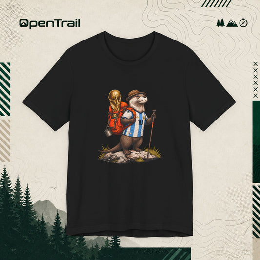 Cute Soccer Otter Hiking Shirt, Vintage Camping Animal Graphic Tee