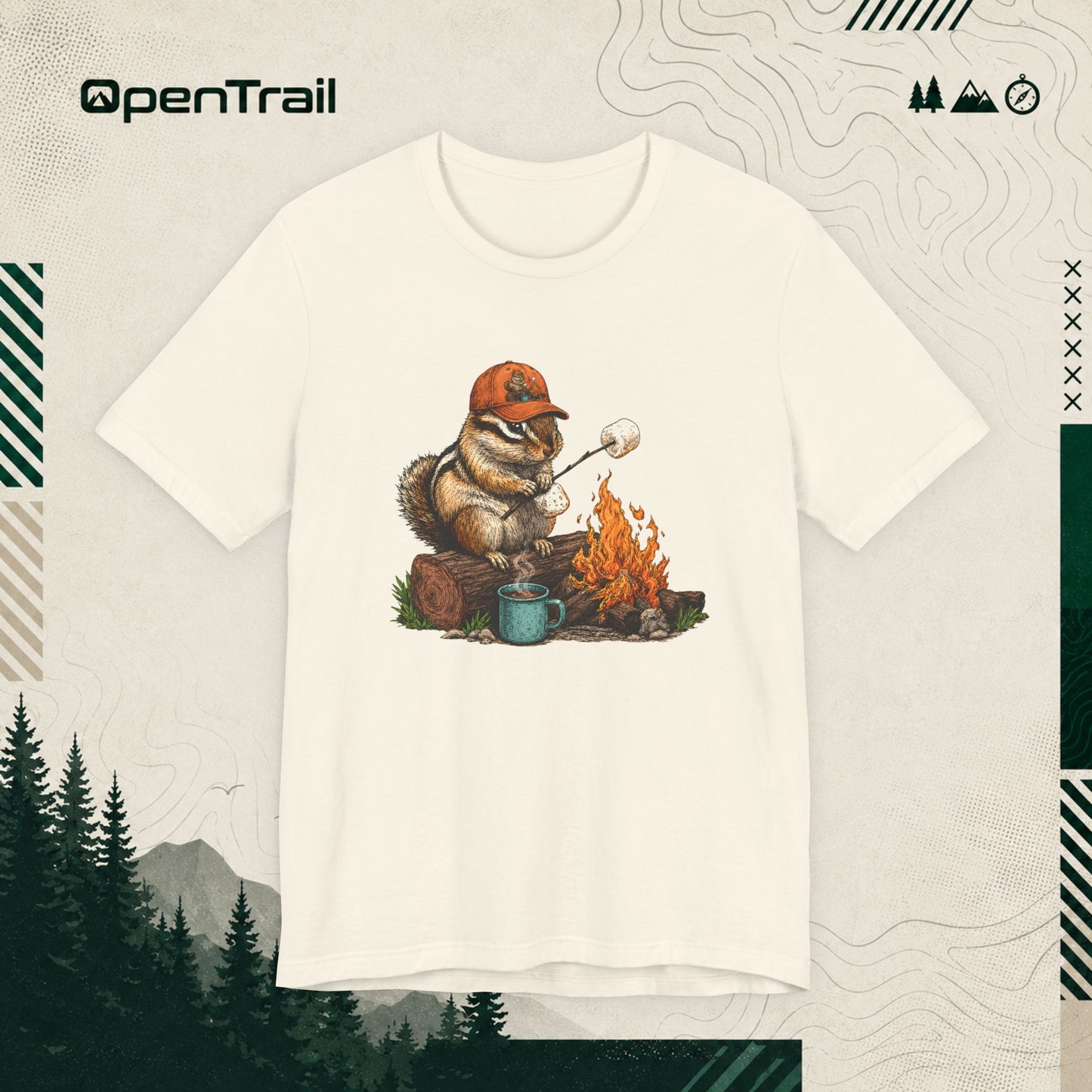 Orange Hat Squirrel Shirt, Funny Camping T-Shirt