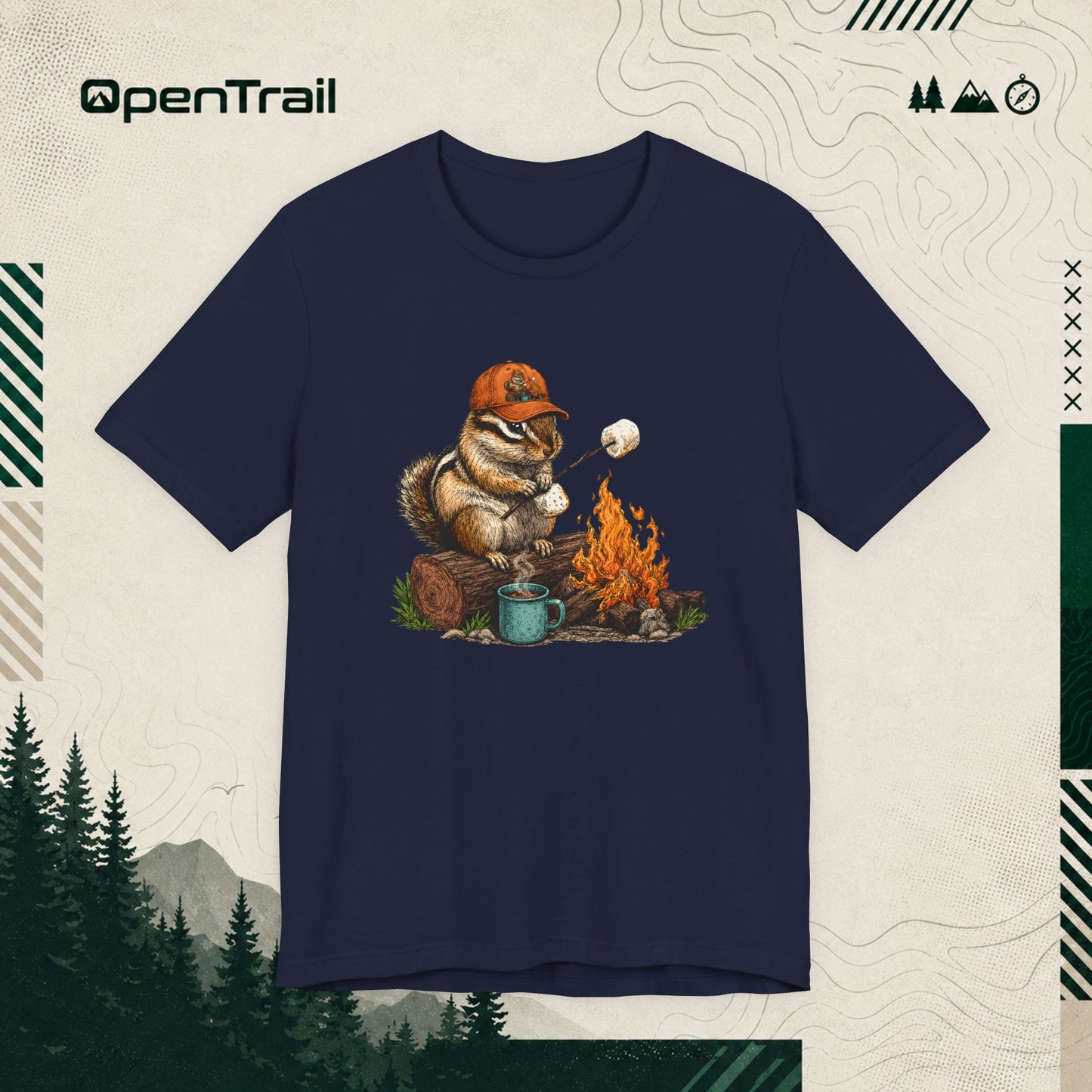 Orange Hat Squirrel Shirt, Funny Camping T-Shirt