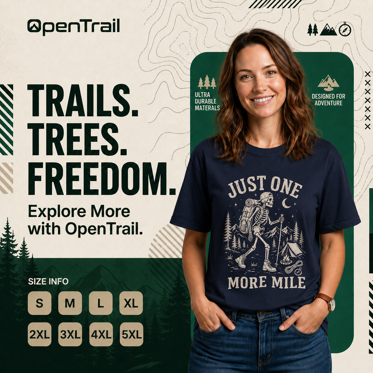 Just One More Mile Shirt, Funny Hiking Skeleton T-Shirt
