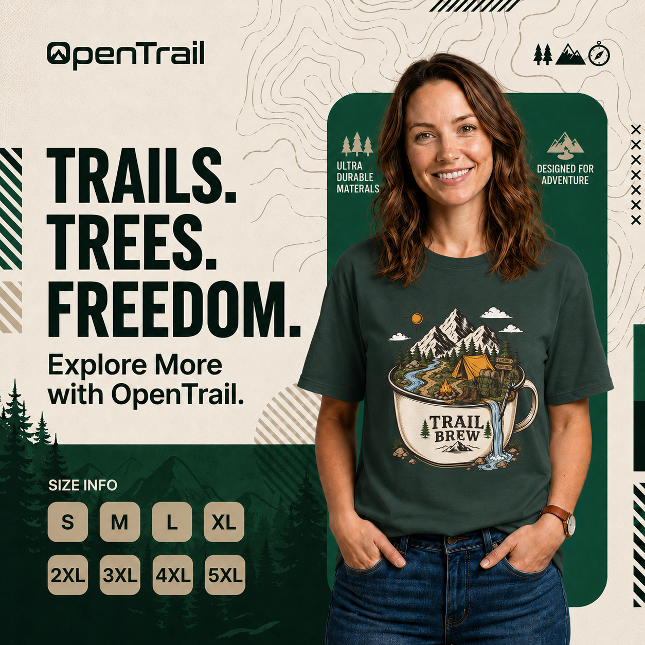 Trail Brew Shirt, Camping Coffee T-shirt
