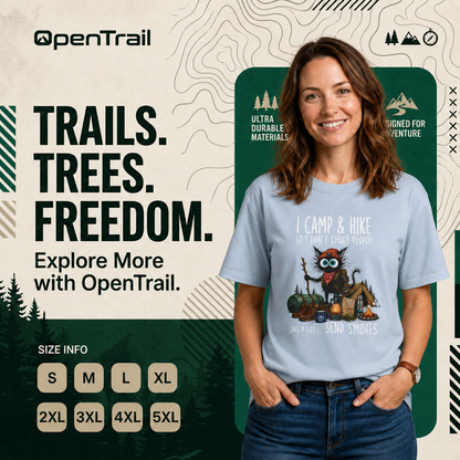 Funny Camping Owl Shirt, I Camp And Hike So I Don’t Choke People T-Shirt