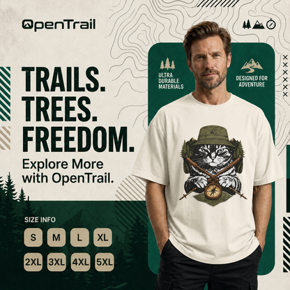 Hiking Cat Shirt, Outdoor Adventure T-shirt