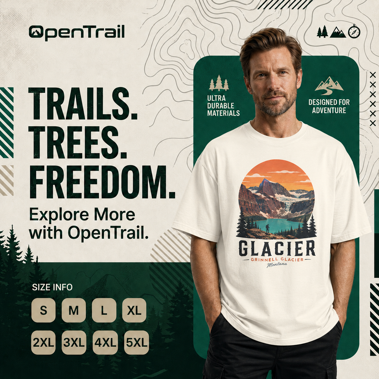 Glacier Shirt, Grinnell Glacier Montana Tee, Vintage National Park T-Shirt