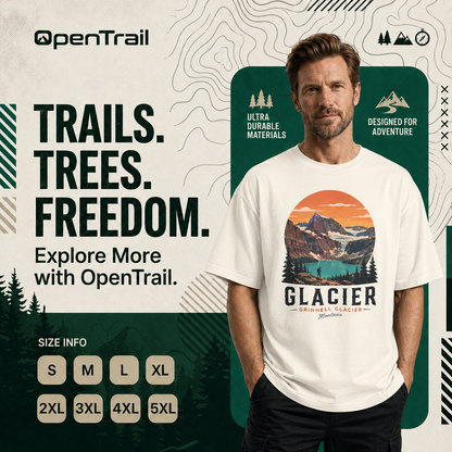 Glacier Shirt, Grinnell Glacier Montana Tee, Vintage National Park T-Shirt
