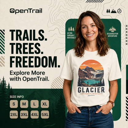 Glacier Shirt, Grinnell Glacier Montana Tee, Vintage National Park T-Shirt