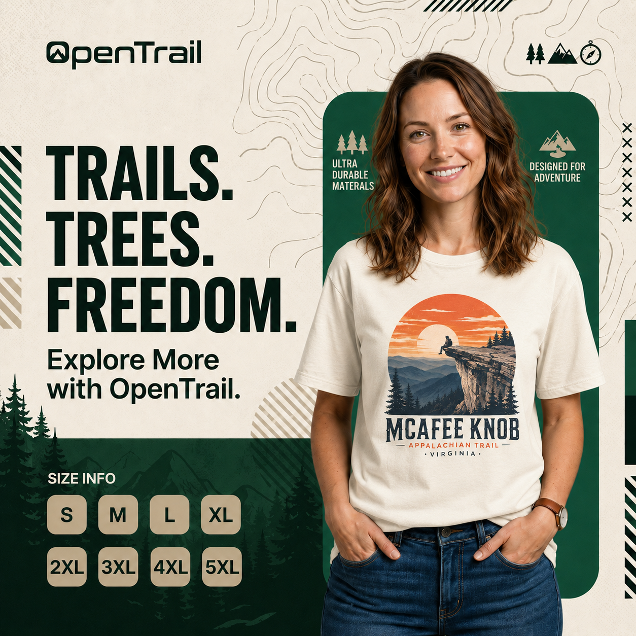 McAfee Knob Shirt, Appalachian Trail Tee, Virginia Hiking T-Shirt