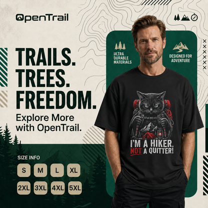 Funny Hiking Cat Shirt, I’m A Hiker Not A Quitter T-Shirt