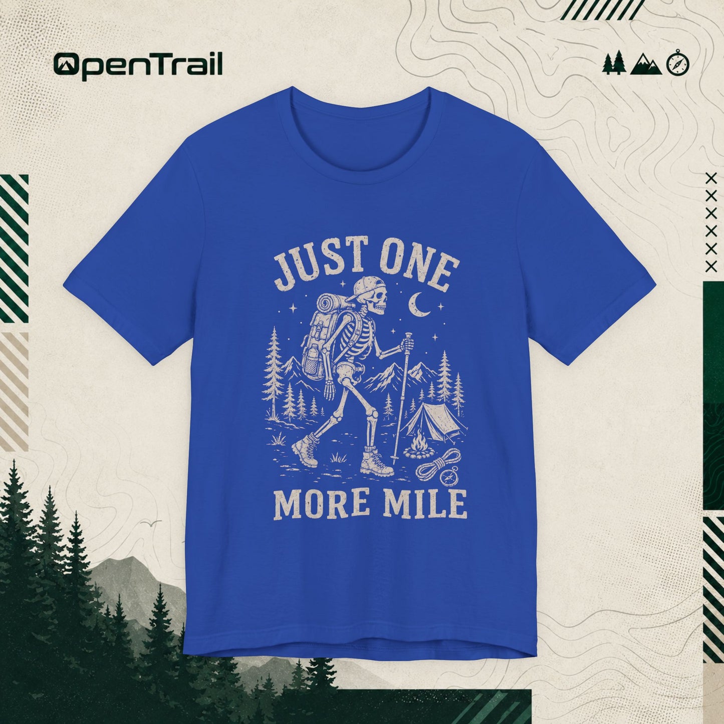 Just One More Mile Shirt, Funny Hiking Skeleton T-Shirt