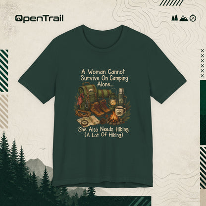 She Also Needs Hiking Shirt, Funny Women Hiking T-Shirt, Camping Outdoor Adventure Tee