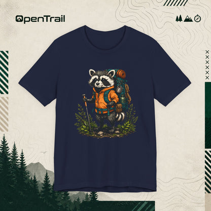 Happy Raccoon Hiking Adventure T-Shirt