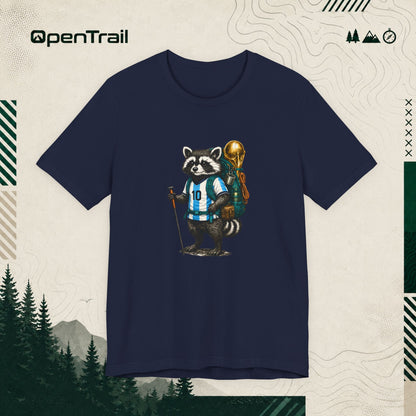 Raccoon Hiking Champion Shirt, Adventure Soccer Fan T-Shirt