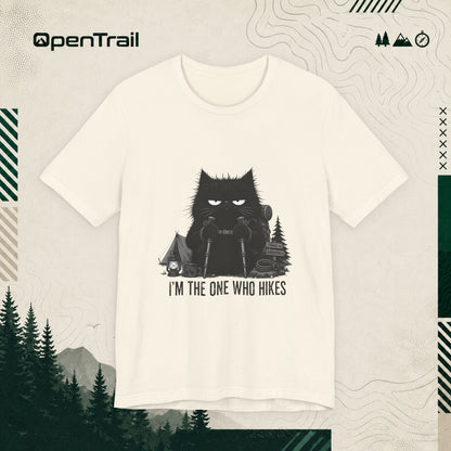 I’m The One Who Hikes Shirt, Funny Black Cat Hiking T-Shirt, Outdoor Adventure Tee, Hiker Gift For Cat Lovers