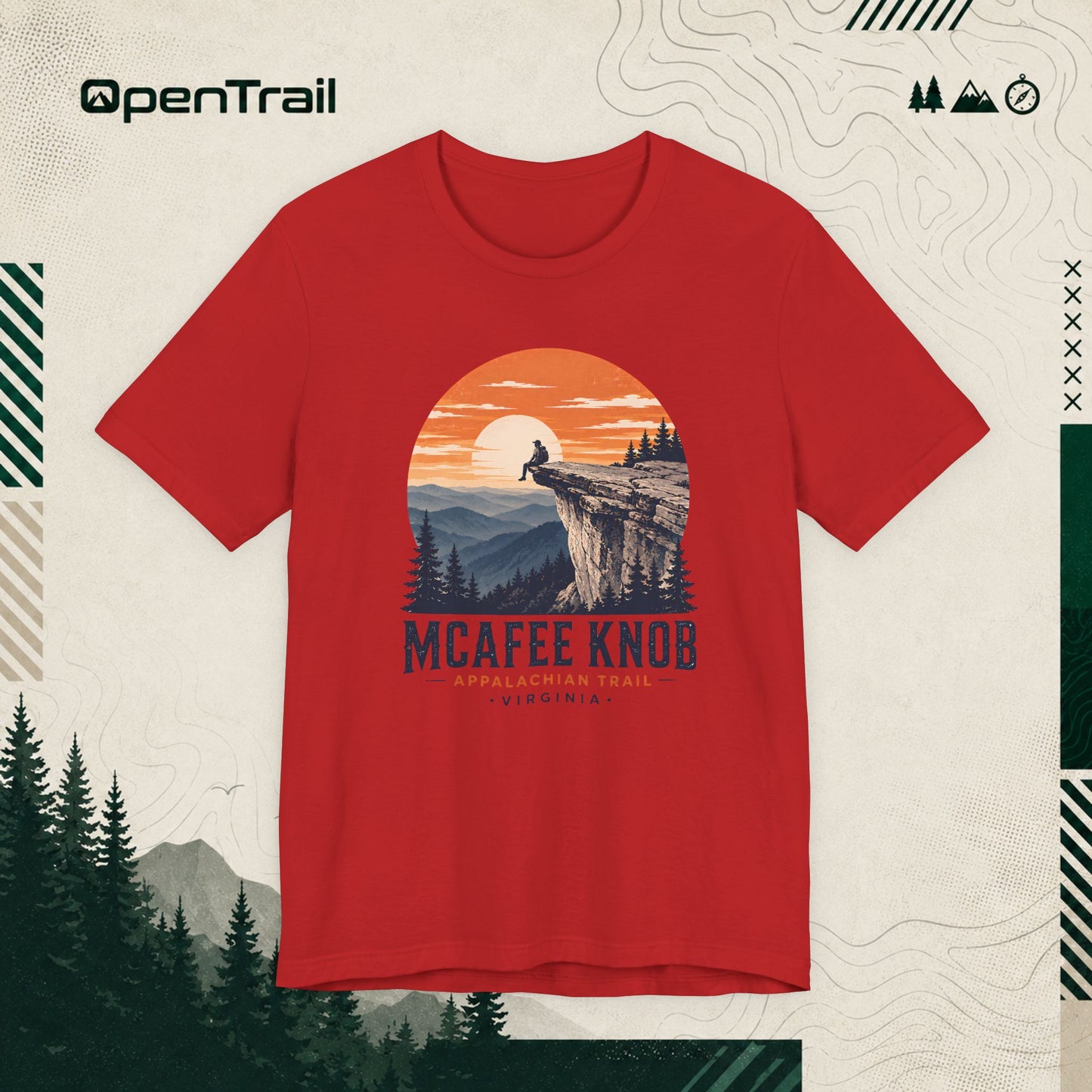 McAfee Knob Shirt, Appalachian Trail Tee, Virginia Hiking T-Shirt