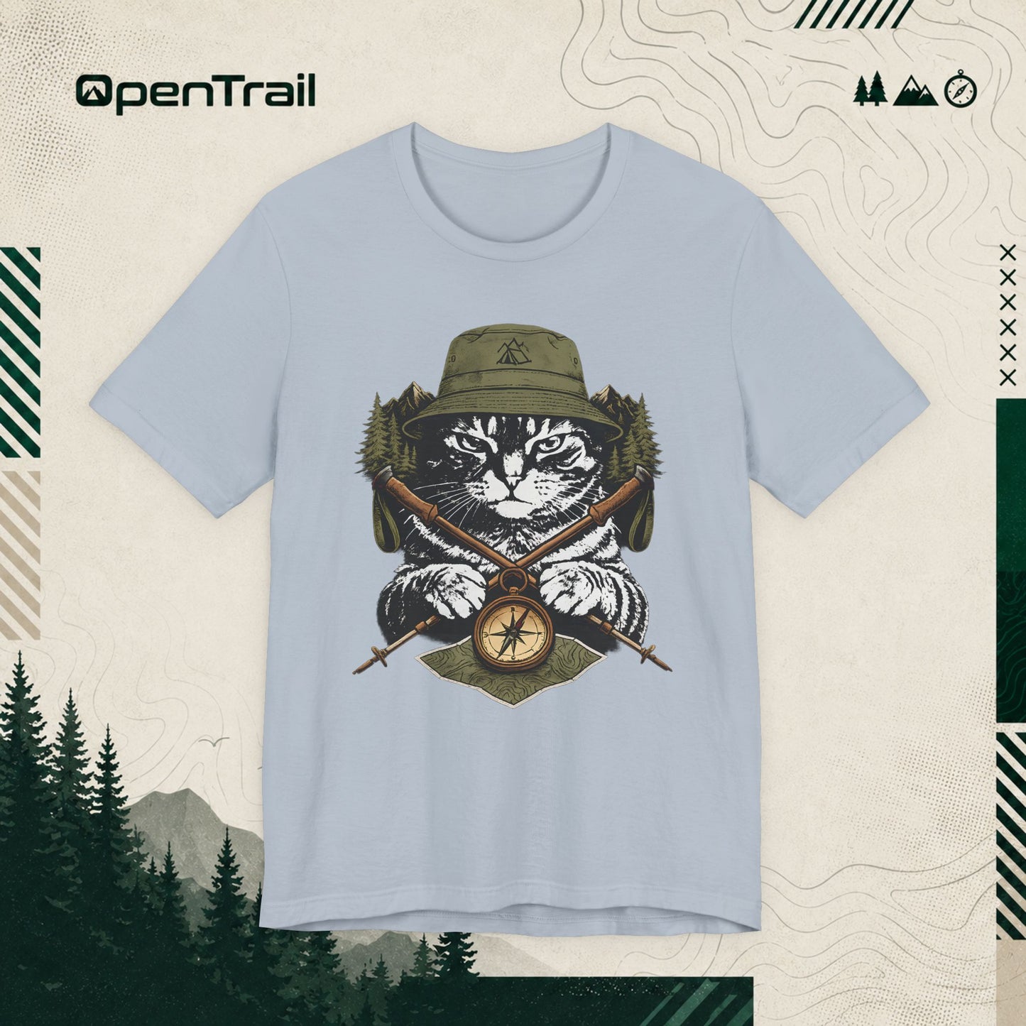 Hiking Cat Shirt, Outdoor Adventure T-shirt