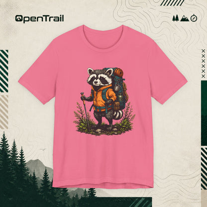 Happy Raccoon Hiking Adventure T-Shirt