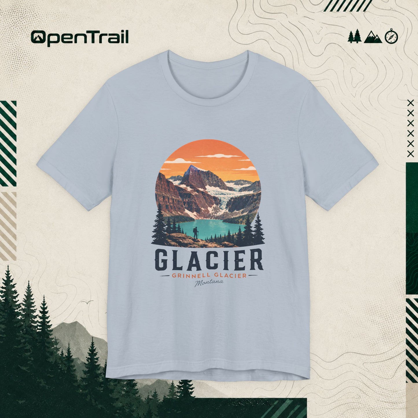 Glacier Shirt, Grinnell Glacier Montana Tee, Vintage National Park T-Shirt