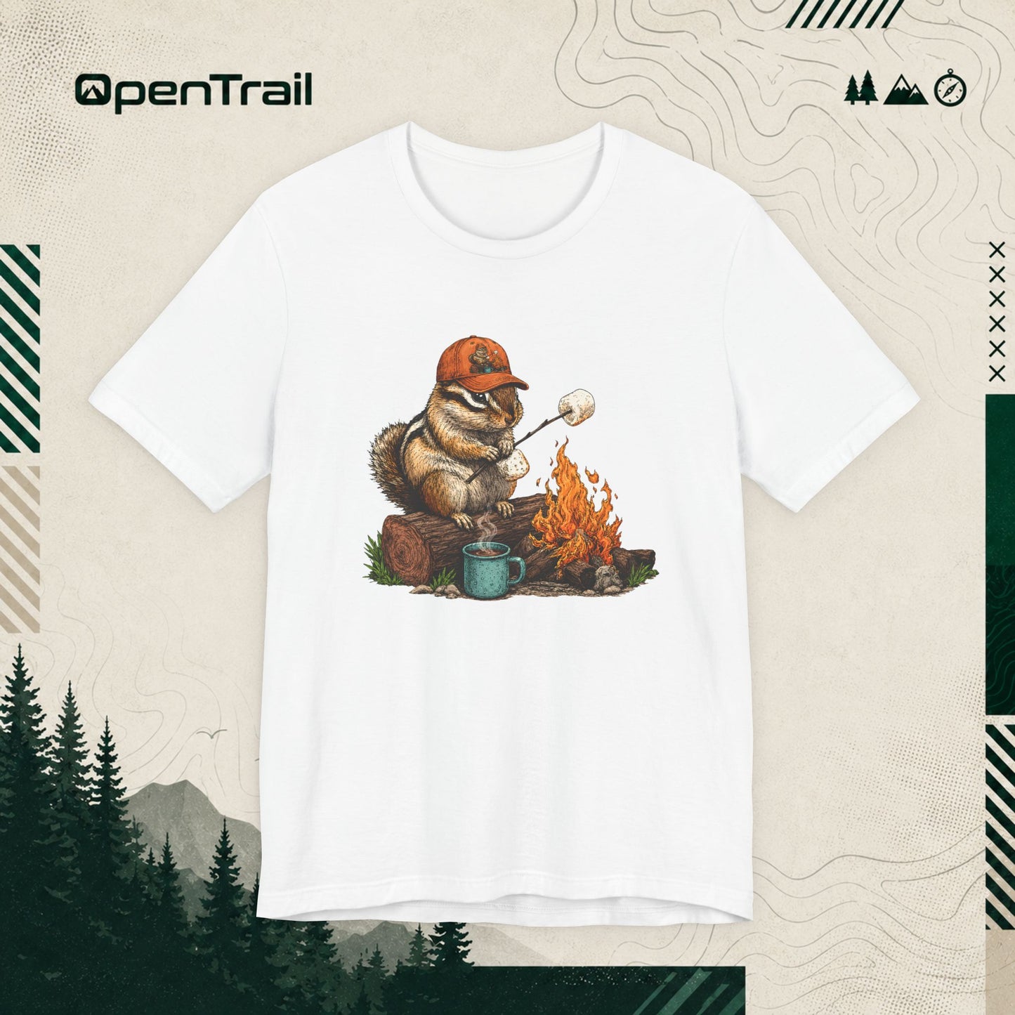 Orange Hat Squirrel Shirt, Funny Camping T-Shirt
