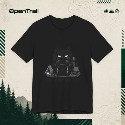 I’m The One Who Hikes Shirt, Funny Black Cat Hiking T-Shirt, Outdoor Adventure Tee, Hiker Gift For Cat Lovers