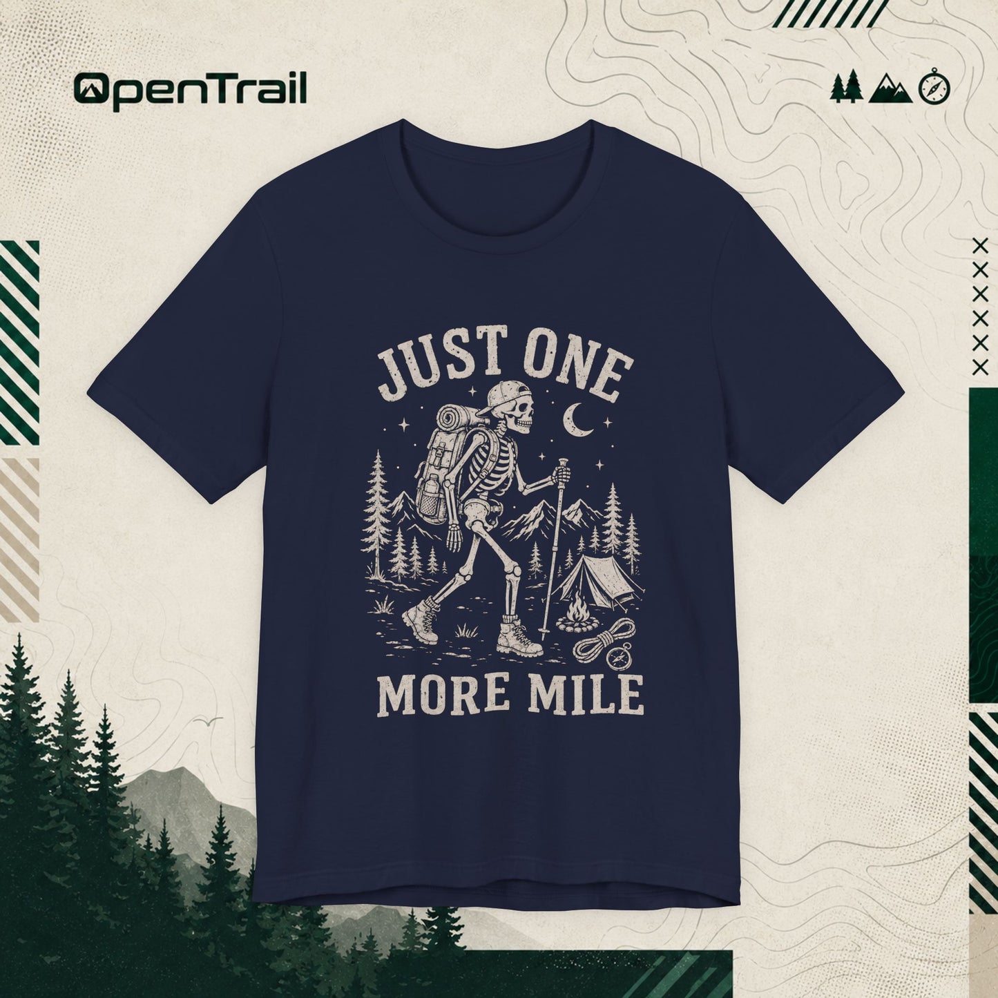 Just One More Mile Shirt, Funny Hiking Skeleton T-Shirt