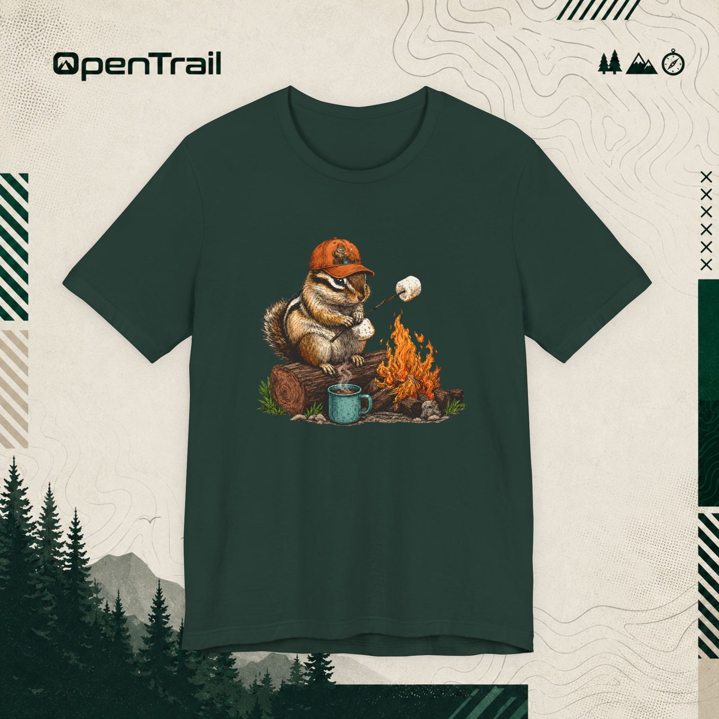 Orange Hat Squirrel Shirt, Funny Camping T-Shirt
